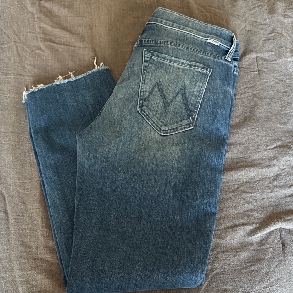 Women's Mid Wash Blue Straight-Leg jeans-MOTHER brand